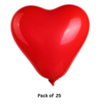 red latex heart balloons – pack of 25